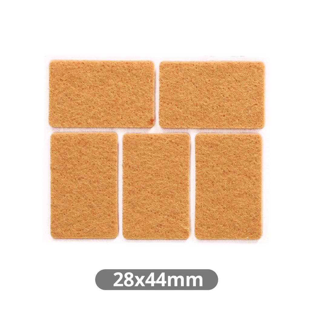Set 5 fieltros adhesivos cuadrados 28x44mm - Marron