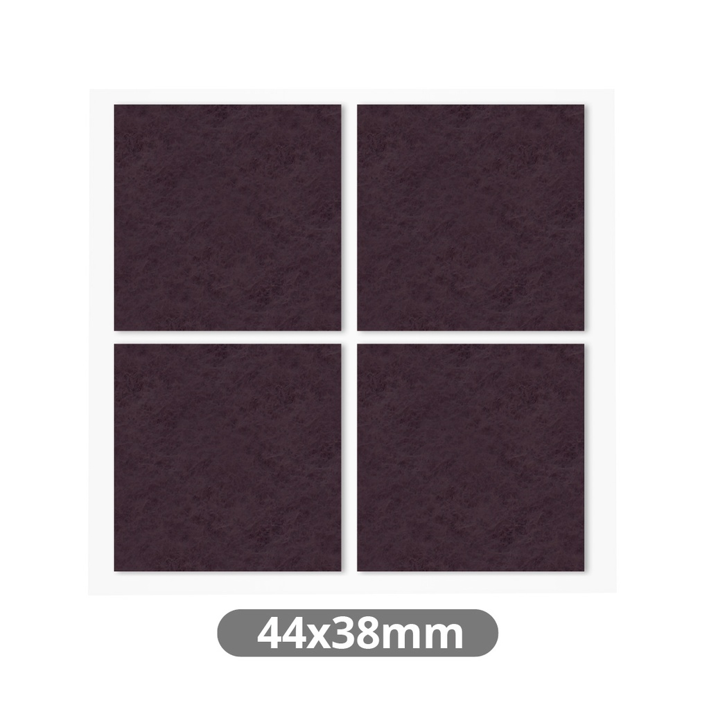 Set 4 fieltros adhesivos cuadrados 44x38mm - Marron