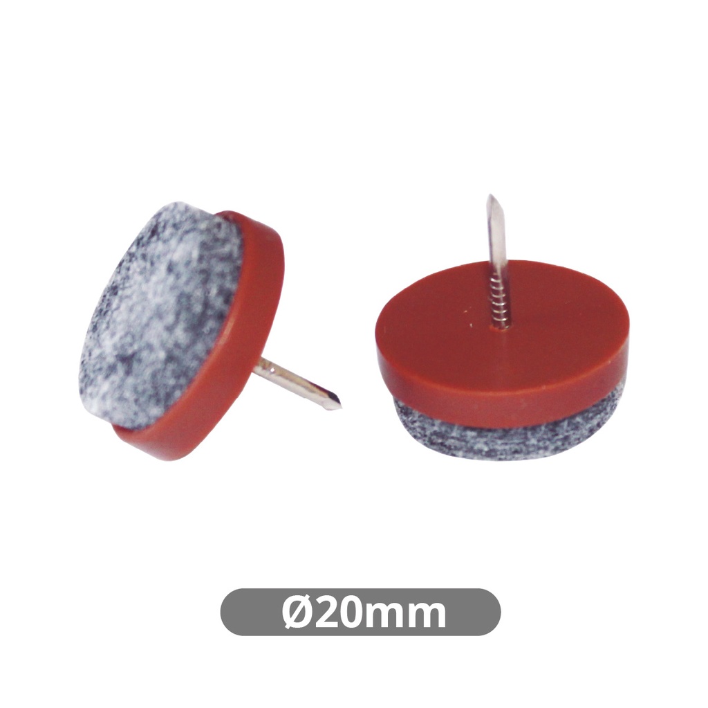 Set 8 fieltros redondos con clavo Ø20mm - Marron