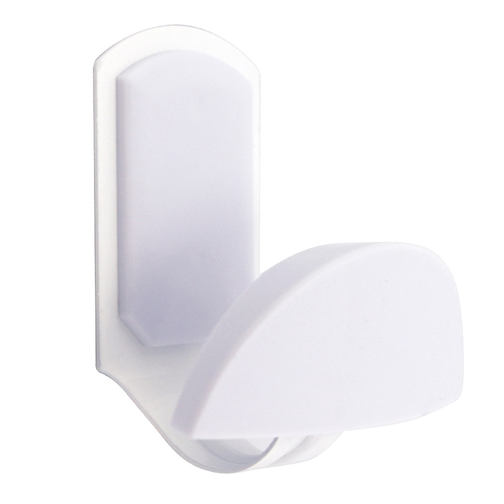 Percha acero inox.+ pomo abs blanco 45x84mm