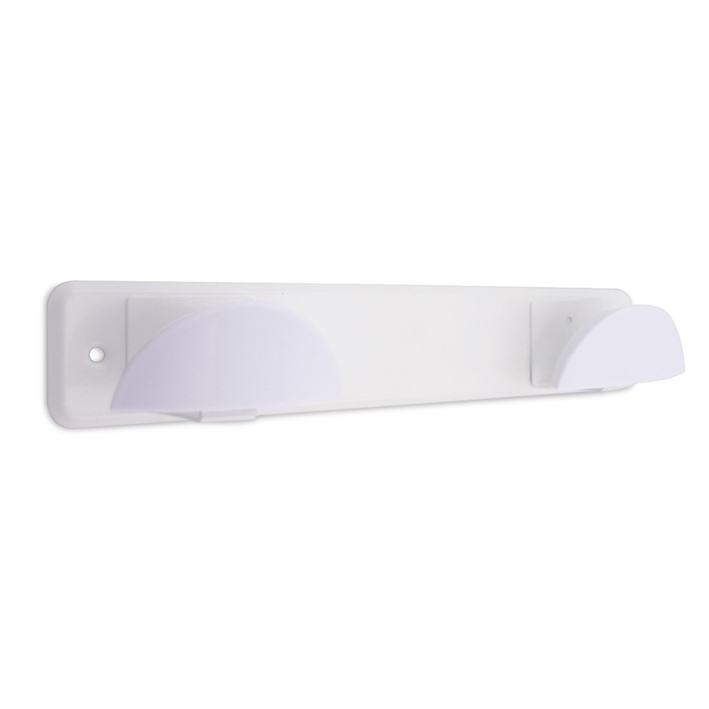 Cabide aço inox.+ dupla maçaneta abs branca 280 x 50 mm