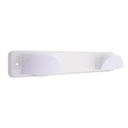 Cabide aço inox.+ dupla maçaneta abs branca 280 x 50 mm