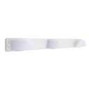 Cabide aço inox. + tripla maçaneta abs branca 420 x 50 mm