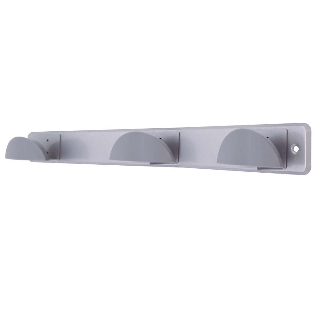 Percha acero inox.+triple pomo abs cromado 420x50mm