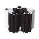 Suporte de vassouras de aço com rolos de borracha – Branco lacado