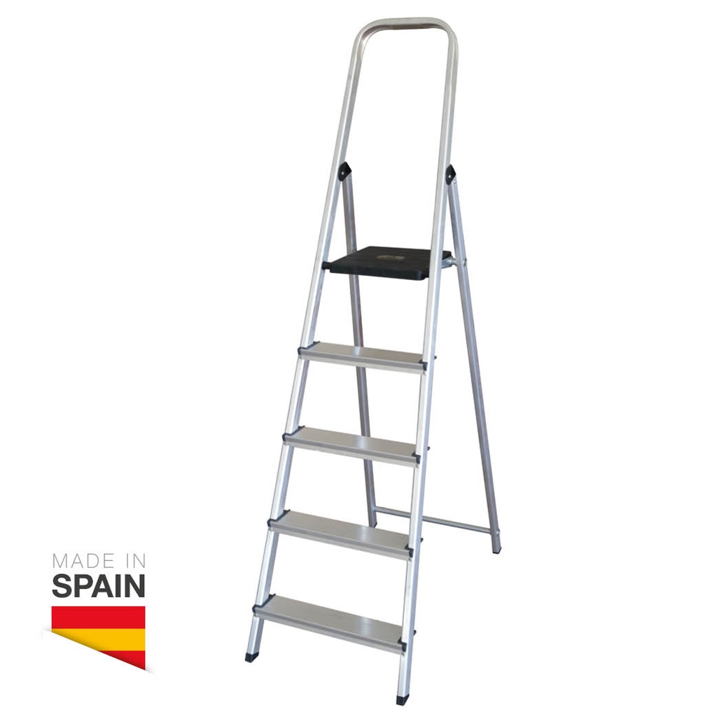 Escalera aluminio 5 peldaños Max. 150kg