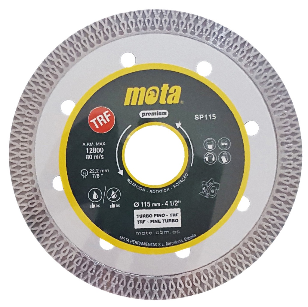Disco de diamante corte en seco y húmedo 115mm