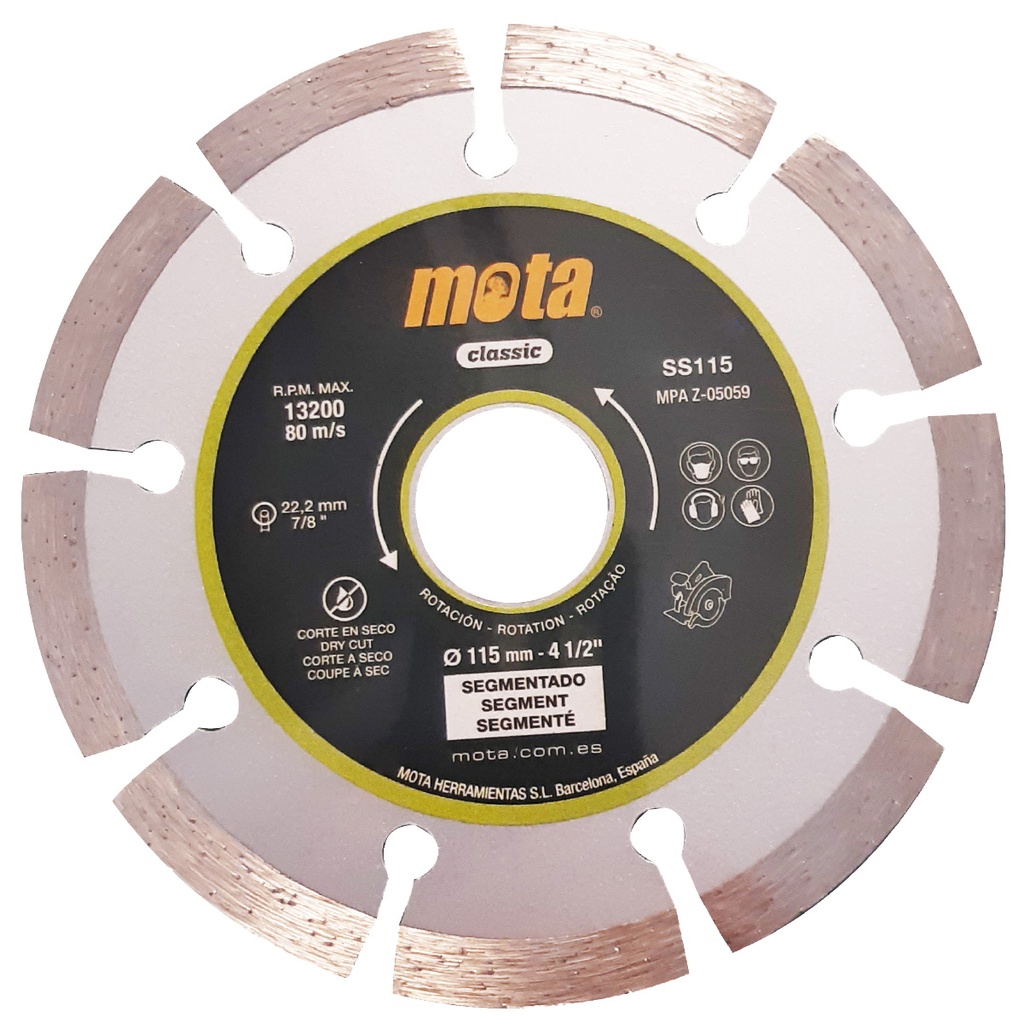 Disco de diamante corte en seco segmentado láser 115mm