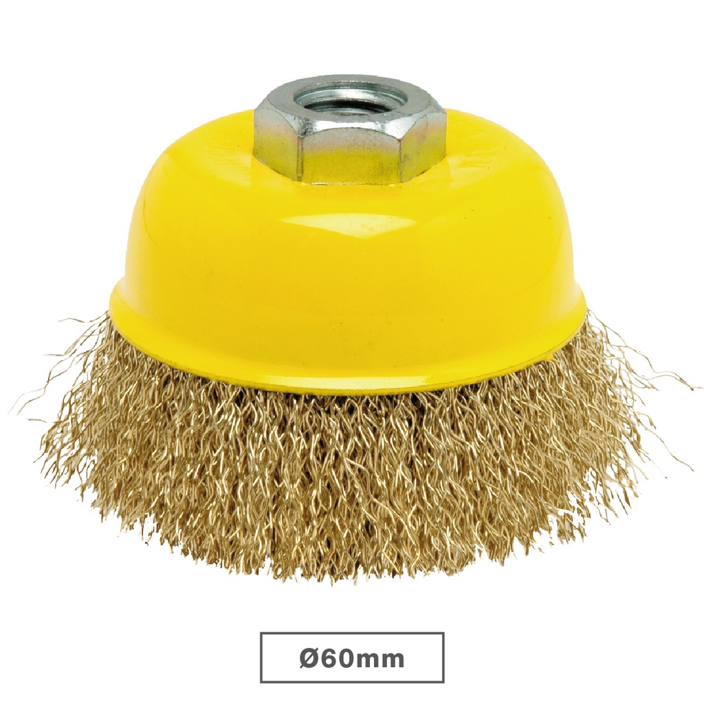 Cepillo copa de alambre ondulado 60mm
