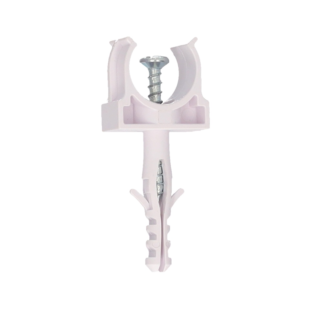 Pack 100u fijadores de tubo con taco Ø16mm