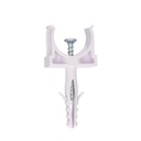 Pack 100u fijadores de tubo con taco Ø20mm