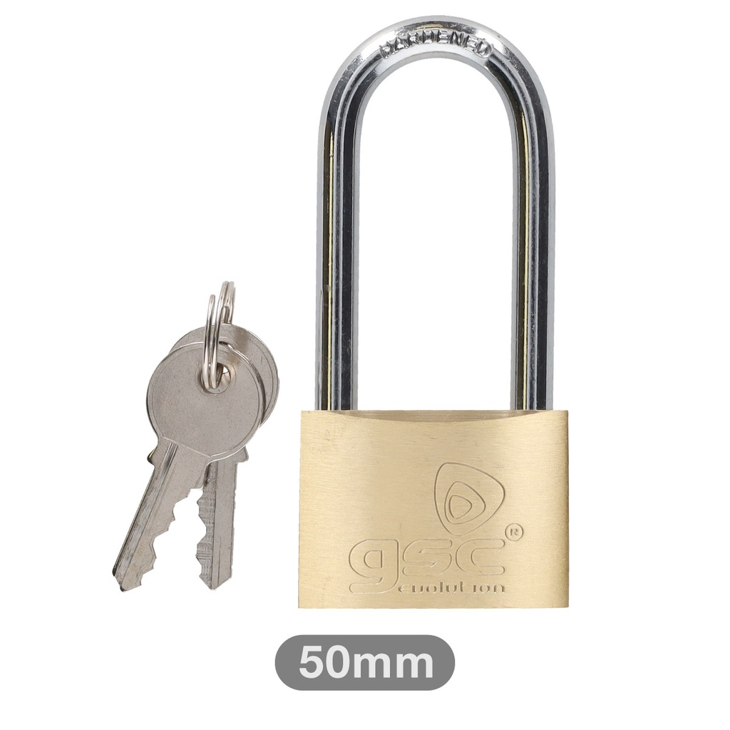 Cadeado arco longo de aço 50mm - 6 unid. caixa expositora