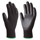 Guante poliéster y poliuretano Negro - Talla 9