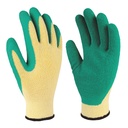 Luva revestida a poliéster e látex Amarelo/Verde -Tamanho 10