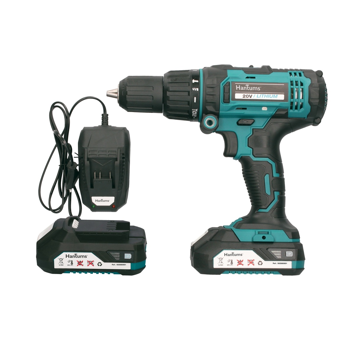 Kit taladro destornillador inalámbrico con percutor y dos baterías 20V