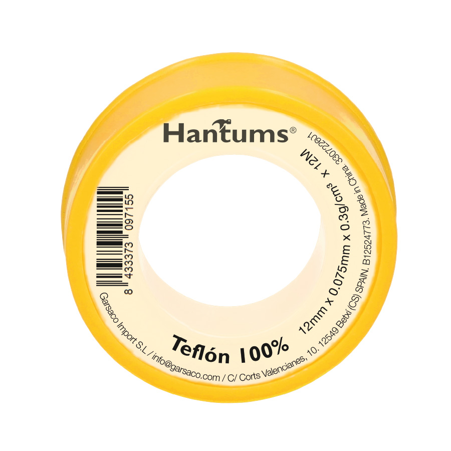 Cinta de teflón 12mm 75micras 12M - 10u retráctil