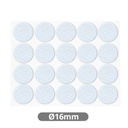 Set 20 fieltros adhesivos redondos Ø16mm - Blanco
