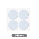 Set 4 fieltros adhesivos redondos Ø35mm - Blanco