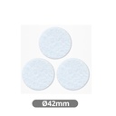 Set 3 fieltros adhesivos redondos Ø42mm - Blanco
