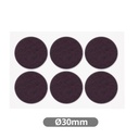 Set 6 fieltros adhesivos redondos Ø30mm - Marron