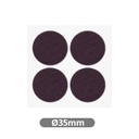 Set 4 fieltros adhesivos redondos Ø35mm - Marron