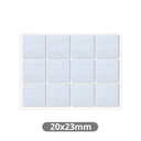 Set 12 fieltros adhesivos cuadrados 20x23mm - Blanco